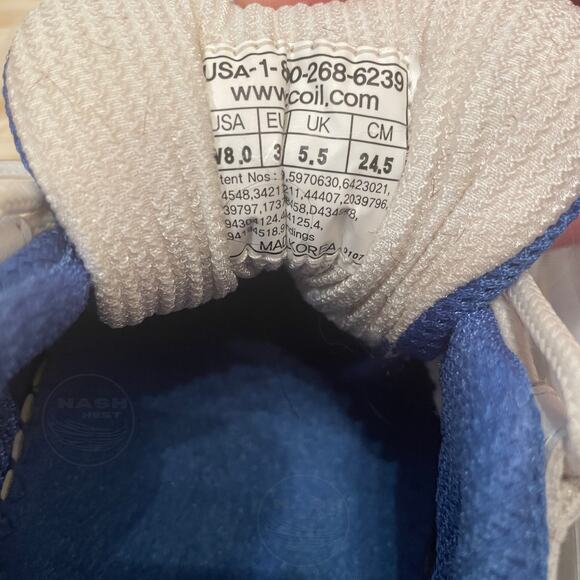 Z-Coil Freedom Classic Coil White Blue Leather Mesh Walking Shoes | 8 MSRP $260 - Picture 7 of 9